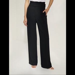 Aritzia High Waisted Belted Black Trouser